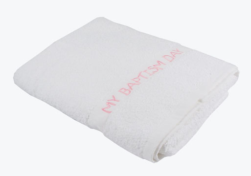 Pink My Baptism Day Towel