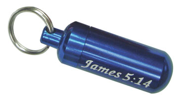Blue Aluminum Oil Vial Keytag