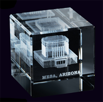 Mesa Arizona Temple Crystal Cube